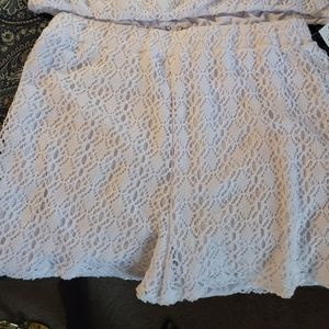 Women white eyelet shorts